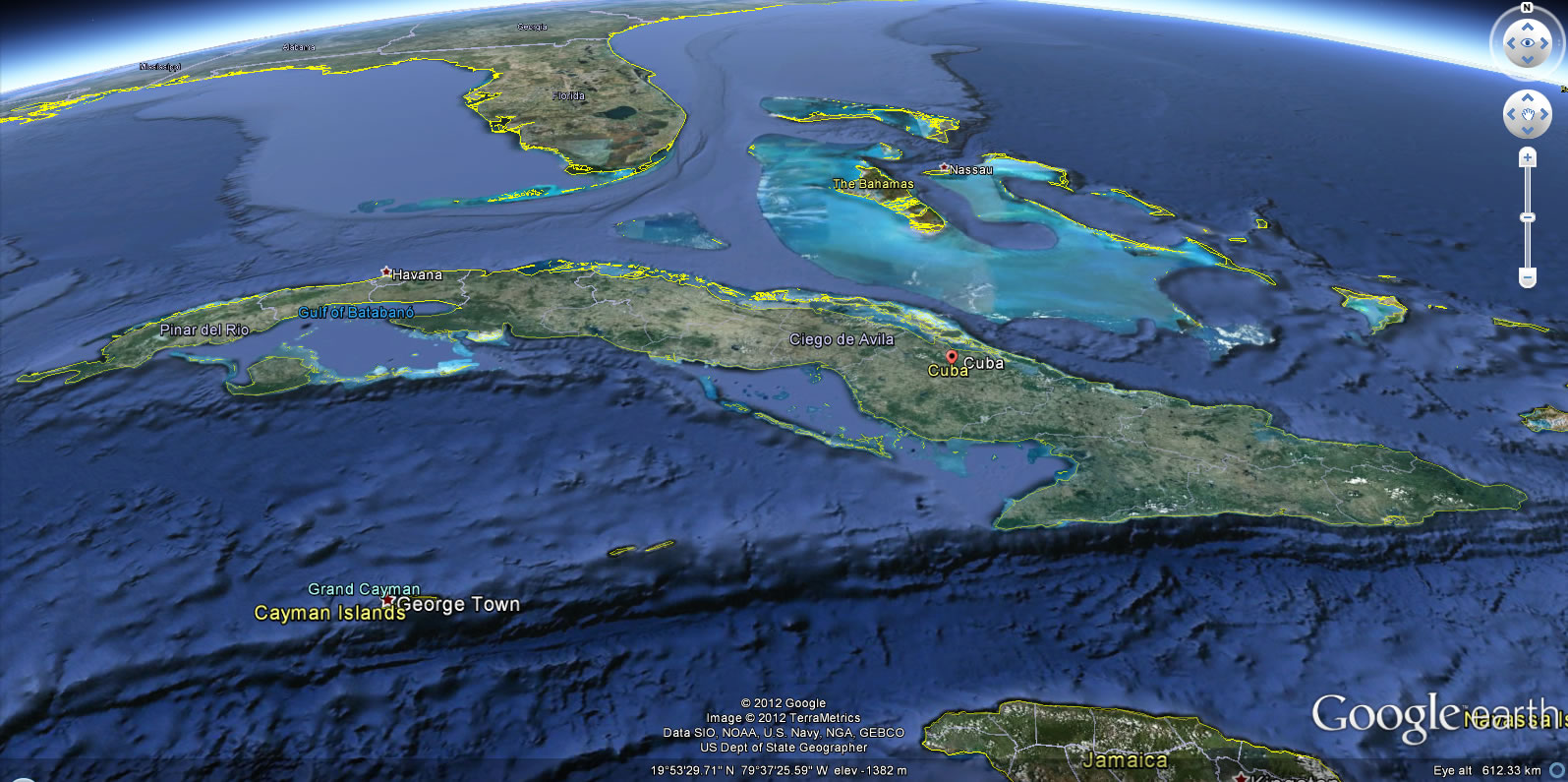 Cuba terre carte
